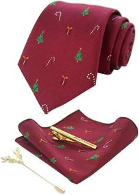 img 3 attached to JEMYGINS Festival Necktie Snowflake Christmas Men's Accessories in Ties, Cummerbunds & Pocket Squares
