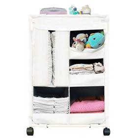 img 4 attached to Efficient Baby Nursery Organizer Cart: No Screws, Storage & Roll Combined - Keep Nursery Tidy with Spark Joy! Amazon Exclusive (White)