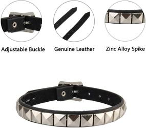 img 1 attached to GelConnie Gothic Spike Studded Collar Necklace - Punk Rock Genuine Leather Choker for Women, Teens, Girls, Sisters