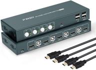 🔌 ultra hd 4k hdmi kvm switch: 4x1 port, usb 2.0, hdcp 1.2 - no power adapter, wireless support logo