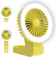 🌬️ portable mini handheld fan with led light - usb rechargeable, foldable, ideal for kids, girls, women - home, office, travel, outdoor (yellow) логотип