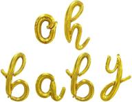 золотые буквы "oh baby" высотой 16 дюймов - украшения для вечеринки в честь рождения ребенка и празднования раскрытия пола, включает в себя шары, дисплей пола, трубочки и рулон ленты длиной 32 фута. логотип