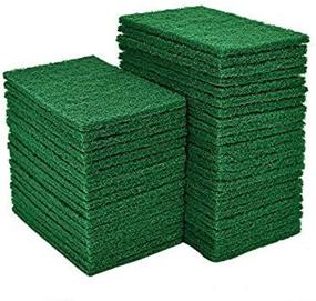 img 3 attached to YoleShy 40 PCS Green Scouring Pads 🧽 - Reusable Scrubbers for Dishes, Kitchen & Metal Grills
