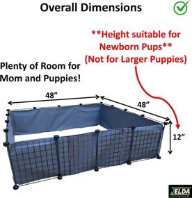 img 3 attached to 🐶 JELDA's Whelping Box: Premium Cage Style Birthing Pen for Medium & Small Dogs (48" L x 48" W x 12" H) - Nylon Cover, Pig Rail & Mat not Included