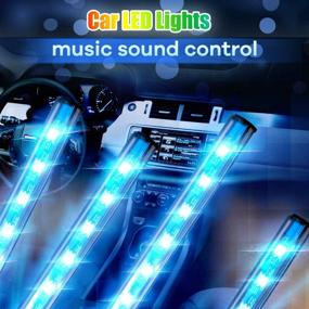 img 3 attached to Mewtwo Interior Car Lights - Waterproof LED Strip Lights for Cars, 4pcs 48 LED Lighting Kits with Multi DIY Color Music Under Dash Car Lighting. Includes Car USB Charger, DC 12V