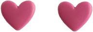 💗 magenta love heart earrings: stylish 925 sterling silver jewelry with pink gift box for teen girls birthday logo