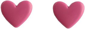 img 4 attached to 💗 Magenta Love Heart Earrings: Stylish 925 Sterling Silver Jewelry with Pink Gift Box for Teen Girls Birthday