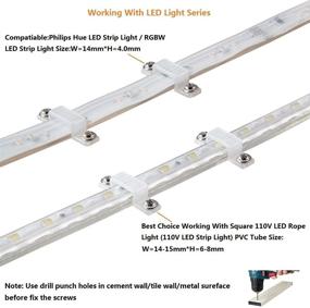 img 1 attached to 🔩 MMSD 100 Pack LED Rope Light Mounting Brackets for Outdoor Use - Fixing Clips for 14-15mm Width Rigid Rope Light Holder with 202PCS Screws