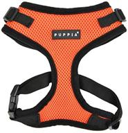 puppia authentic ritefit harness - medium size with adjustable neck - vibrant orange logo