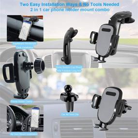 img 3 attached to Convenient Car Dashboard Phone Holder with Strong Suction Cup for iPhone and Smartphones: BEENLE Car Dash Phone Mount with Air Vent Holder Clamp