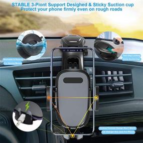 img 1 attached to Convenient Car Dashboard Phone Holder with Strong Suction Cup for iPhone and Smartphones: BEENLE Car Dash Phone Mount with Air Vent Holder Clamp