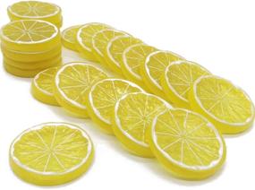 img 3 attached to 🍋 RONYOUNG 40PCS Simulation Lemon Slices - Plastic Artificial Fruit Mini Model for Kitchen, Party, Wedding Decoration - Lifelike Decorative, Yellow Fake Fruit