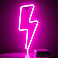 🌟 xiyunte pink neon lightning bolt sign - wall decor light, battery or usb powered led lightning neon light for bedroom, kids room, living room, bar, party, christmas, wedding логотип