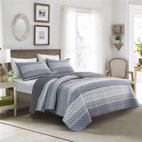 img 3 attached to Full/Queen SHALALA Quilt Sets - Soft Gray 🛏️ Bedding for Queen Bed, 3-Piece Coverlet Bedspread Set, All Season