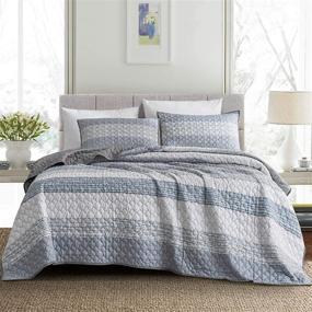img 2 attached to Full/Queen SHALALA Quilt Sets - Soft Gray 🛏️ Bedding for Queen Bed, 3-Piece Coverlet Bedspread Set, All Season