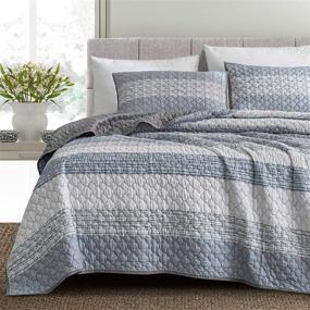 img 1 attached to Full/Queen SHALALA Quilt Sets - Soft Gray 🛏️ Bedding for Queen Bed, 3-Piece Coverlet Bedspread Set, All Season