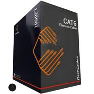 🔌 high-quality itechcables cat6 plenum bulk ethernet cable 1000ft - fluke test passed, 23awg solid, 10gbps speed, 550-mhz, black logo