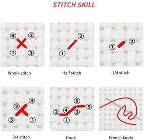 img 1 attached to 🧵 Counted Cross Stitch Kit with Stamped Pattern for Home Decor - DIY Embroidery Crafts, 11CT Pre-Printed Fabric Needlepoint Kit (Magpies)