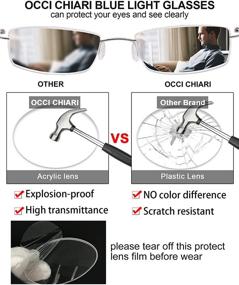 img 2 attached to 👓 OCCI CHIARI Blue Light Reading Glasses: Stylish & Lightweight Titanium Rimless Frames, Available in Various Diopters 1.0-6.0 for Women and Men