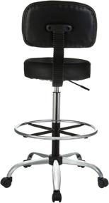 img 1 attached to Black Adjustable Drafting Spa Bar Stool with Foot Rest, Wheels - Amazon Basics