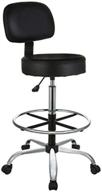 black adjustable drafting spa bar stool with foot rest, wheels - amazon basics logo
