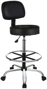img 4 attached to Black Adjustable Drafting Spa Bar Stool with Foot Rest, Wheels - Amazon Basics