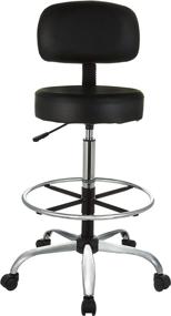 img 3 attached to Black Adjustable Drafting Spa Bar Stool with Foot Rest, Wheels - Amazon Basics