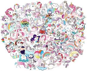 img 4 attached to 🦄 FNGEEN Cute Unicorn Stickers Pack - 100pcs Vinyl Laptop Water Bottle Stickers for Girls: Ideal Unicorn Gifts for Motorcycle, Luggage, Cup, Graffiti, Skateboards, Snowboard!