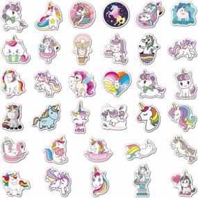 img 1 attached to 🦄 FNGEEN Cute Unicorn Stickers Pack - 100pcs Vinyl Laptop Water Bottle Stickers for Girls: Ideal Unicorn Gifts for Motorcycle, Luggage, Cup, Graffiti, Skateboards, Snowboard!