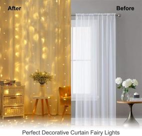 img 3 attached to 🌟 ANJAYLIA 306 LED Curtain String Lights: Stunning Warm White Fairy Lights for Bedroom, Wedding, and Party Decorations