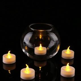 img 3 attached to 🕯️ Realistic 12 Pack Flameless LED Tea Lights: Bright Flickering Bulbs, Battery Operated, Perfect for Seasonal and Festival Celebrations in Warm Yellow