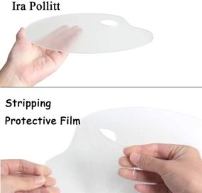 img 1 attached to 🎨 Ira Pollitt 3-Piece Clear Acrylic Paint Palette: Oval Non-Stick Oil Paint Palette for DIY Art Craft Painting - 9.8 x 5.9 inches, Easy Clean & Acrylic Oil Paints Mixing