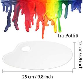 img 3 attached to 🎨 Ira Pollitt 3-Piece Clear Acrylic Paint Palette: Oval Non-Stick Oil Paint Palette for DIY Art Craft Painting - 9.8 x 5.9 inches, Easy Clean & Acrylic Oil Paints Mixing