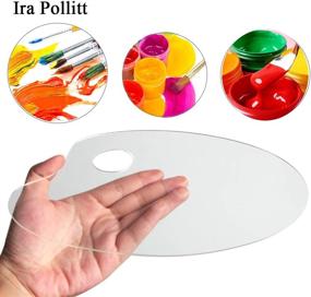 img 2 attached to 🎨 Ira Pollitt 3-Piece Clear Acrylic Paint Palette: Oval Non-Stick Oil Paint Palette for DIY Art Craft Painting - 9.8 x 5.9 inches, Easy Clean & Acrylic Oil Paints Mixing