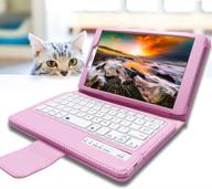 👩 real-eagle galaxy tab a 8.0 2019 keyboard case, pink - pu leather cover with detachable wireless keyboard for samsung galaxy tab a 8.0 inch 2019 (sm-t290/t295, 2019 version) логотип