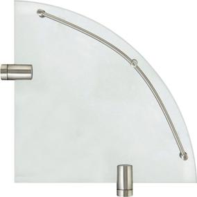 img 1 attached to MODONA Corner Glass Shelf with Rail - Satin 🛁 Nickel - Oval Series - 5-Year Warranty - Versatile Bathroom Organizer