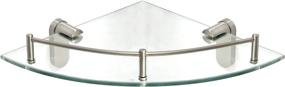 img 4 attached to MODONA Corner Glass Shelf with Rail - Satin 🛁 Nickel - Oval Series - 5-Year Warranty - Versatile Bathroom Organizer