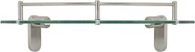 img 2 attached to MODONA Corner Glass Shelf with Rail - Satin 🛁 Nickel - Oval Series - 5-Year Warranty - Versatile Bathroom Organizer