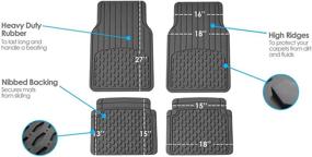 img 1 attached to FH Group F11308GRAY Gray Custom Fit Full Set All-Weather Floor Mats with Trimmable Design