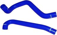 mishimoto mmhose-wr4-97bl silicone water hose kit compatible with jeep wrangler 4cyl 1997-2006 blue logo