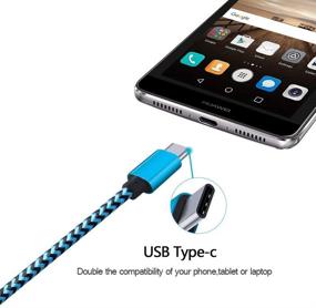 img 1 attached to 🔌 Премиум-кабель для зарядки USB Type C для Google Pixel, LG Stylo, Moto G, Samsung Galaxy - 5 штук быстрозарядных кабелей