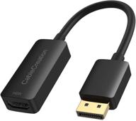 high-performance active dp to hdmi adapter for 4k hdr, cablecreation male to female converter (4k@60hz hdr) - ideal for desktops, tvs, monitors & more logo