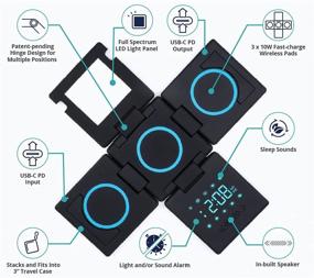img 3 attached to 📱 Беспроводное зарядное устройство и будильник со встроенной LED-подсветкой HyperCube Bedside для iPhone, AirPods - черный (в комплекте 60W PD адаптер) - быстрая зарядка 10W