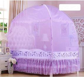 img 3 attached to 👑 CdyBox Purple Princess Mosquito Net Bed Tent Canopy Curtains Netting - Full/Queen Size with Stand for Twin, Full, and Queen Beds