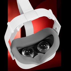 img 2 attached to Devansi VR Силиконовый чехол для лица для Oculus Quest 2, защита глаз от пота, светонепроницаемый, антиутечка (серый)