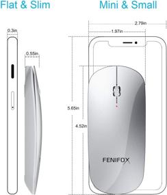 img 3 attached to 🖱️ Тонкая мини портативная беспроводная мышь с Bluetooth: перезаряжаемая и тихая для ноутбука, планшета, блокнота, ПК - серебристая и белая