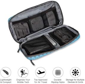 img 2 attached to 📱 Turquoise Small Electronics Case Gadget Pouch Phone Accessories Storage Bag - Hynes Eagle Cord Organizer