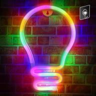 vibrant led neon decor light: usb charging & battery powered, perfect for living room, birthdays, and weddings! (bulb color-1) логотип