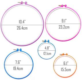 img 2 attached to 🧵 Caydo 5-Piece Plastic Embroidery Hoops Set in Multicolor - Cross Stitch Hoop Embroidery Circle Range from 5 to 11 inches