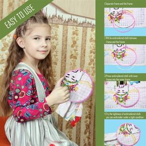 img 1 attached to 🧵 Caydo 5-Piece Plastic Embroidery Hoops Set in Multicolor - Cross Stitch Hoop Embroidery Circle Range from 5 to 11 inches